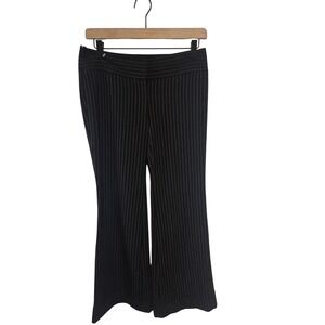 Vintage Y2K INC Rachel Green Petite Black Pinstripe Flare Dress Pants S 2